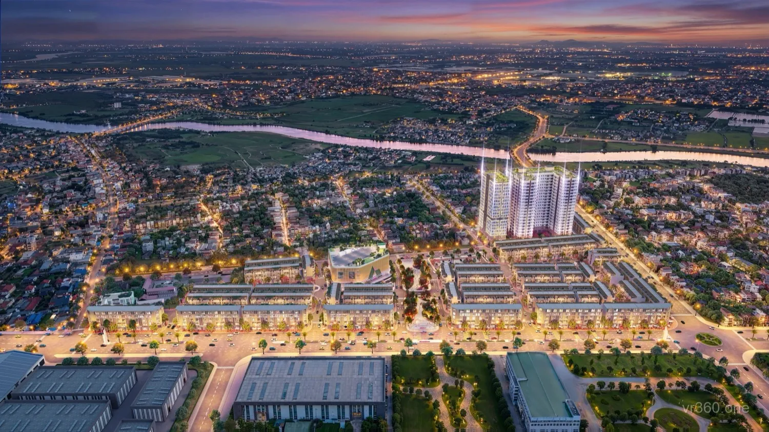 Diễn họa 3D phối cảnh tổng thể Andora City Hải Phòng – VR360 ONE